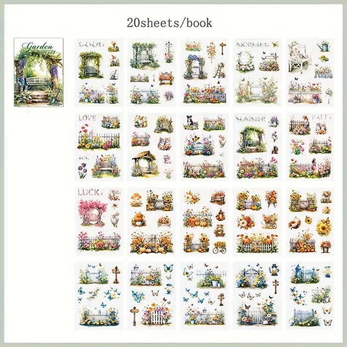 Secret Garden Series Vintage Flower Sticker Book