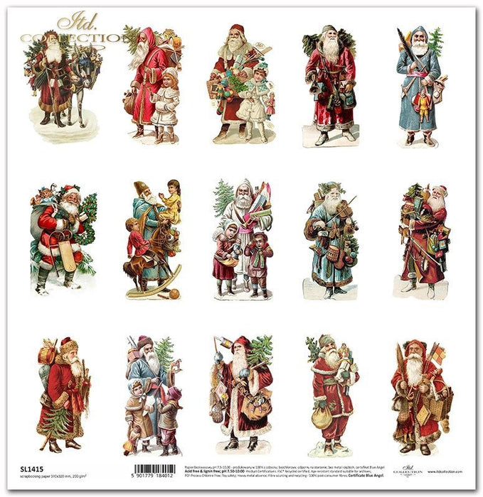 ITD Collection - Vintage Santa Claus Scrapbooking Single Sheet