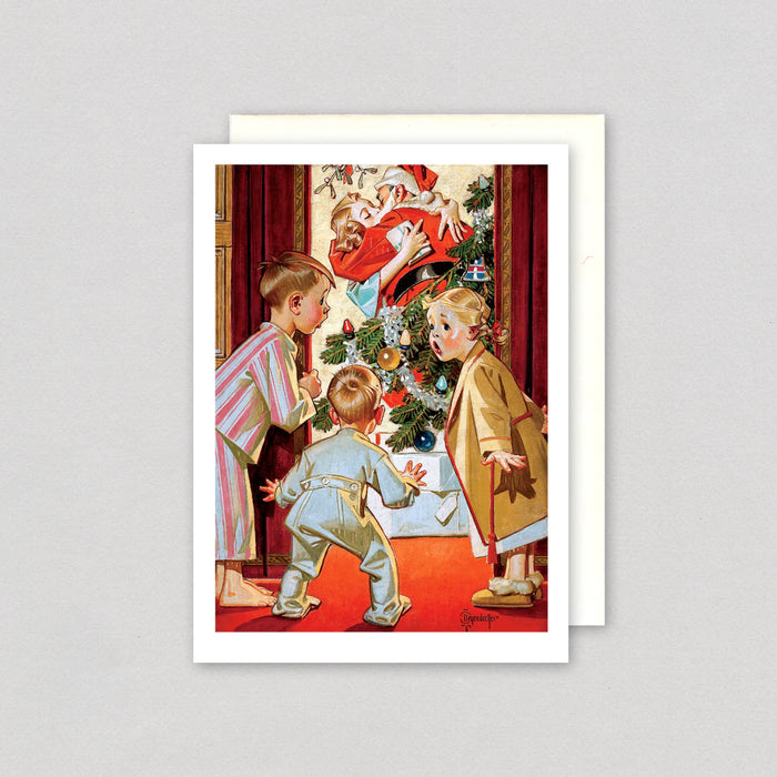 Laughing Elephant - Mommy Kissing Santa Claus - Boxed Christmas Cards