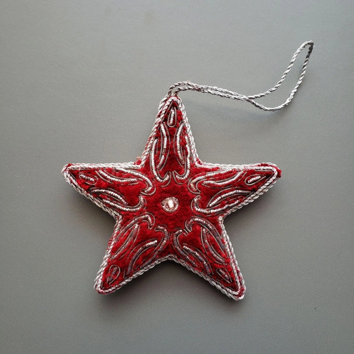 BoutiqueByMariam - Burgundy Velvet Star Ornament