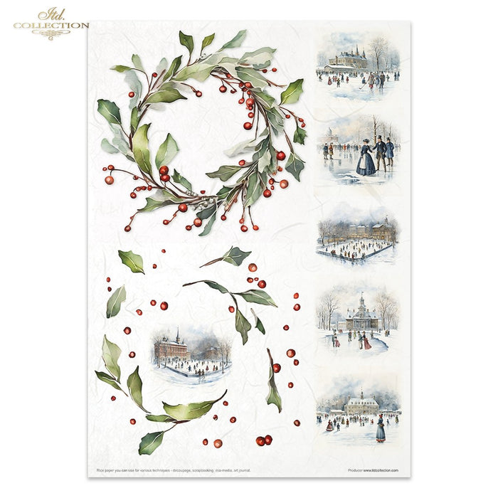 ITD Collection - Winter Wreath Rice Paper Set