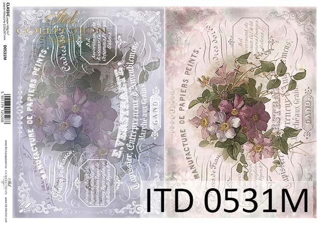 ITD Collection - French Flowers - Rice Paper