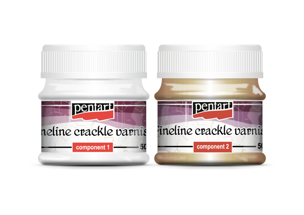 Pentart - 50ml Fineline Crackle Varnish Set