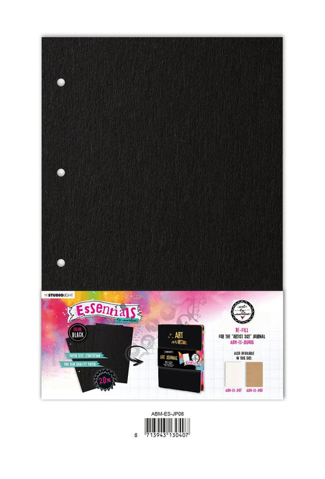 Studio Light - ABM Journal Pages For ABM-ES-JOUR05 Black Essentials 210x297x8mm 20 SH nr.08