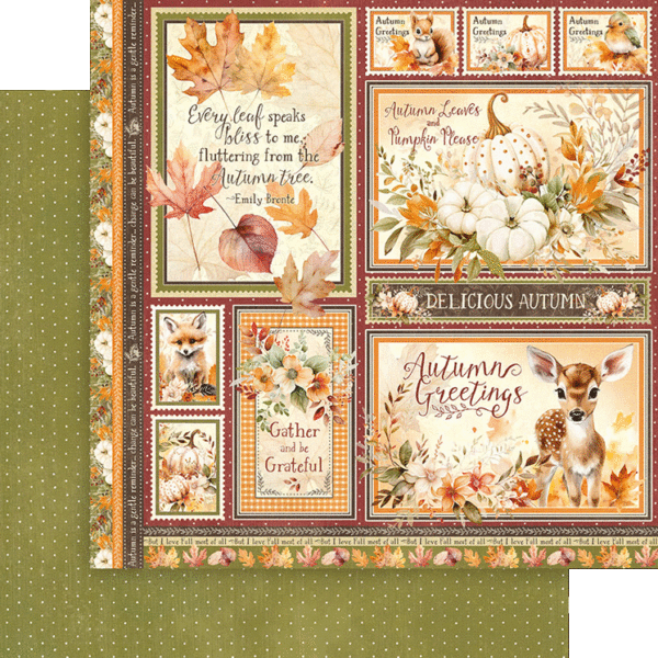 Graphic 45 - Autumn Greetings Collection - 8 x 8 Collection Pack