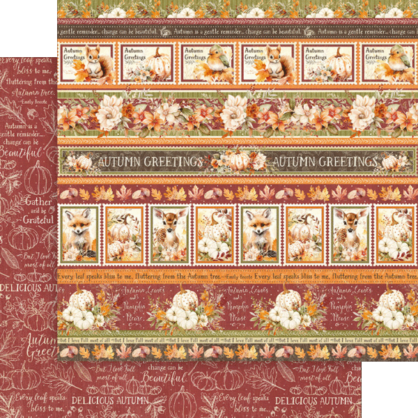 Graphic 45 - Autumn Greetings Collection - 8 x 8 Collection Pack