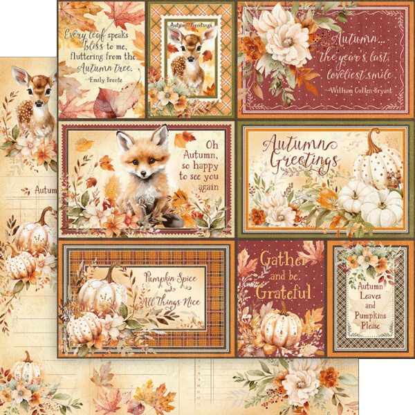 Graphic 45 - Autumn Greetings Collection - 8 x 8 Collection Pack