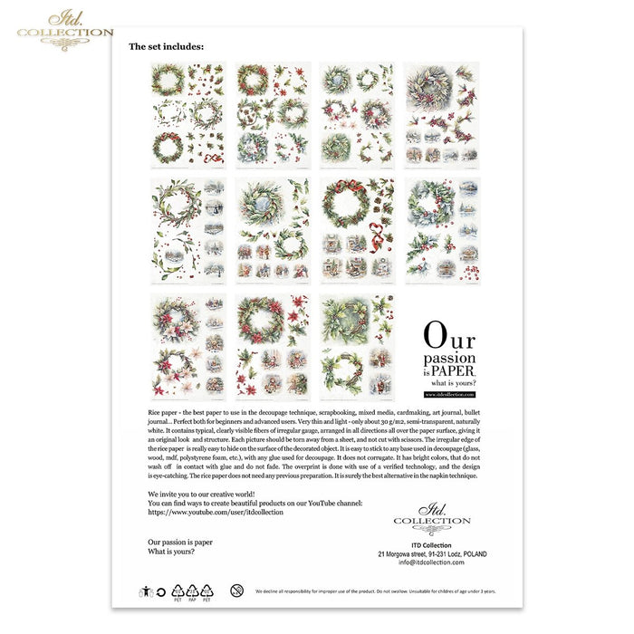 ITD Collection - Winter Wreath Rice Paper Set