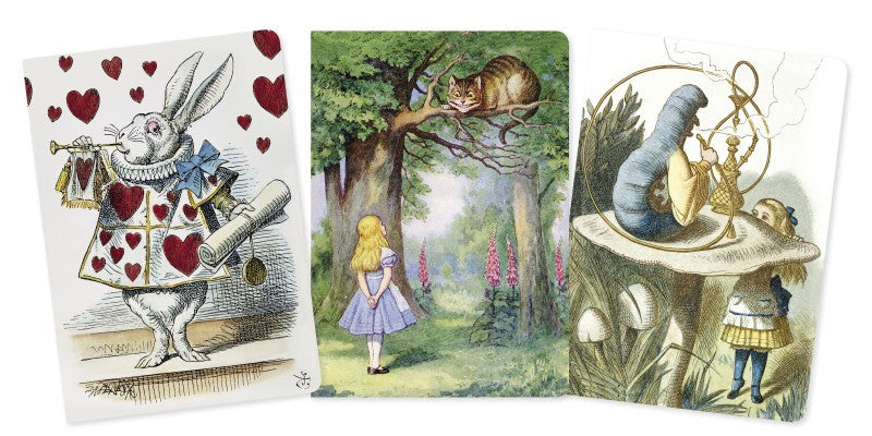 Flame Tree Publishing - Alice in Wonderland Set of 3 Standard Notebooks