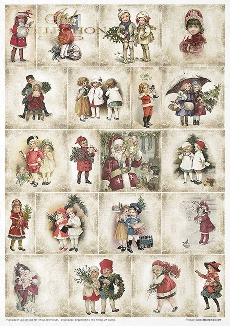 ITD Collection - Vintage Advent Calendar Rice Paper Set