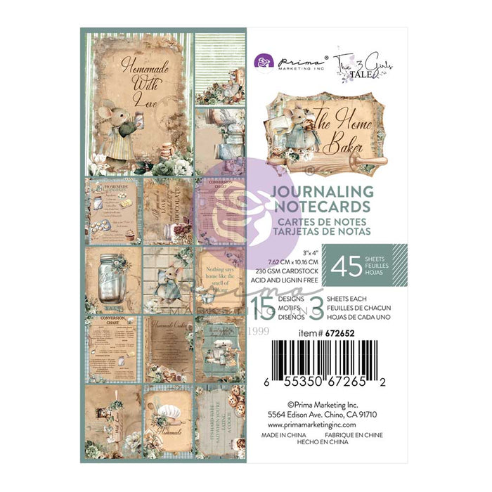 Prima Marketing - The Home Baker Collection 3×4 Journaling Cards