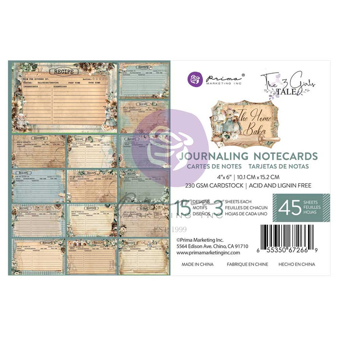 Prima Marketing - The Home Baker Collection 4×6 Journaling Cards