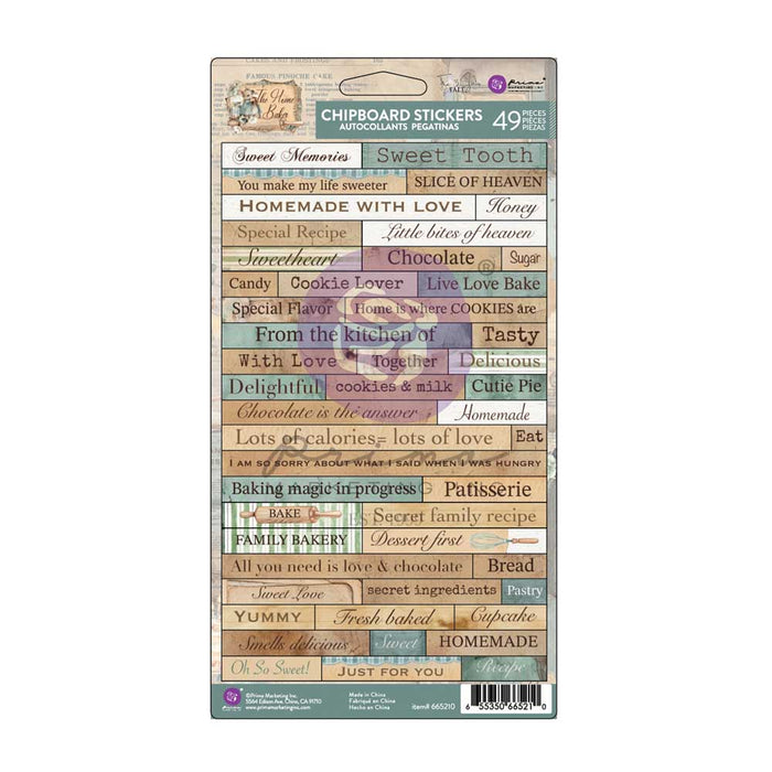 Prima Marketing - The Home Baker Collection Chipboard Stickers