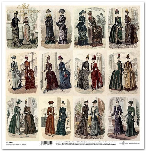 ITD Collection - Victorian Ladies Scrapbooking Single Sheet