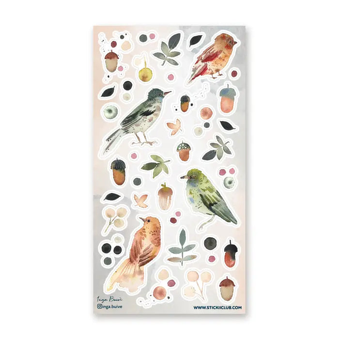 STICKII - Watercolor Birds Sticker Sheet