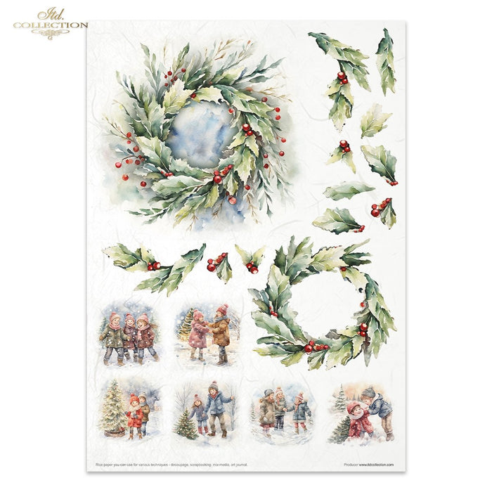 ITD Collection - Winter Wreath Rice Paper Set