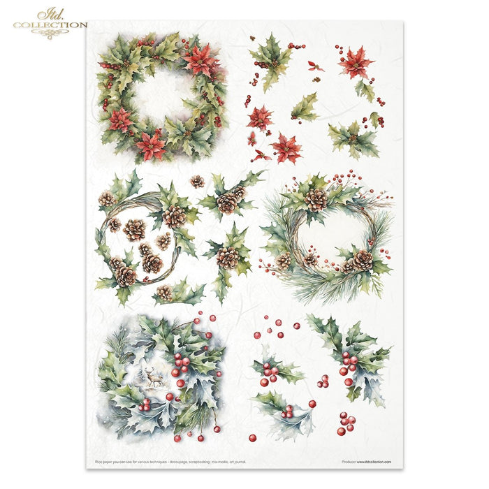 ITD Collection - Winter Wreath Rice Paper Set