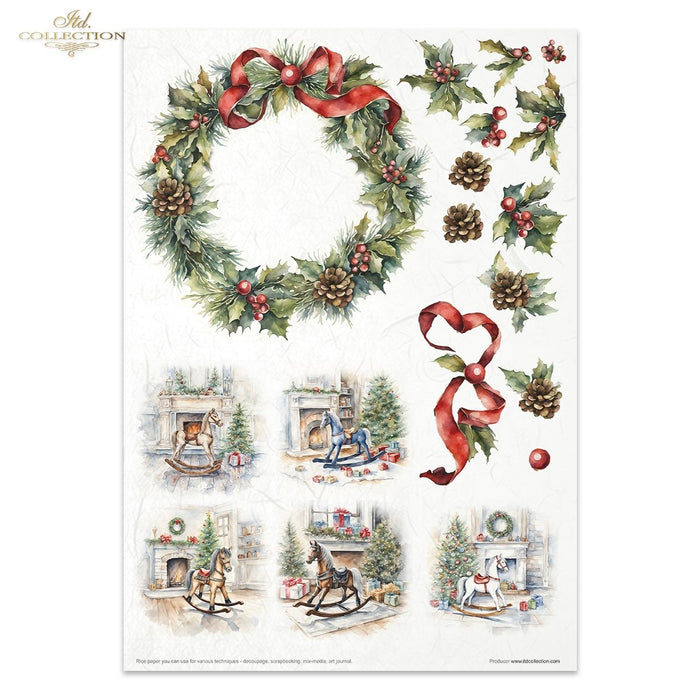 ITD Collection - Winter Wreath Rice Paper Set