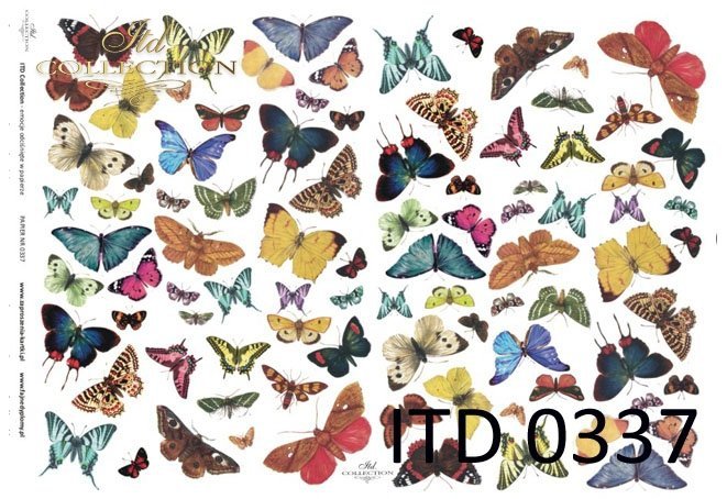 ITD Collection - Colorful Butterflies - Rice Paper