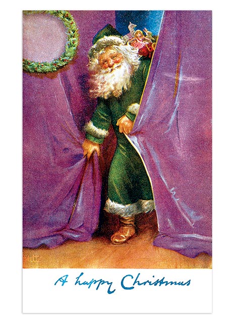 Laughing Elephant - Christmas Postcard Box - 36 Unique Vintage Postcards