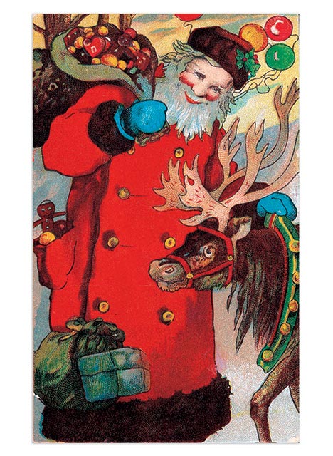 Laughing Elephant - Christmas Postcard Box - 36 Unique Vintage Postcards