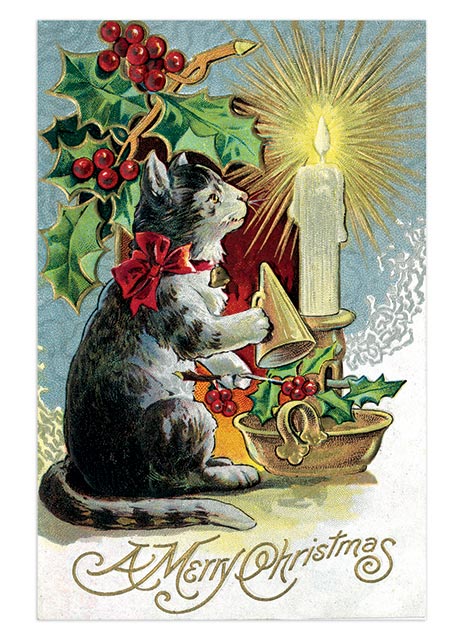 Laughing Elephant - Christmas Postcard Box - 36 Unique Vintage Postcards