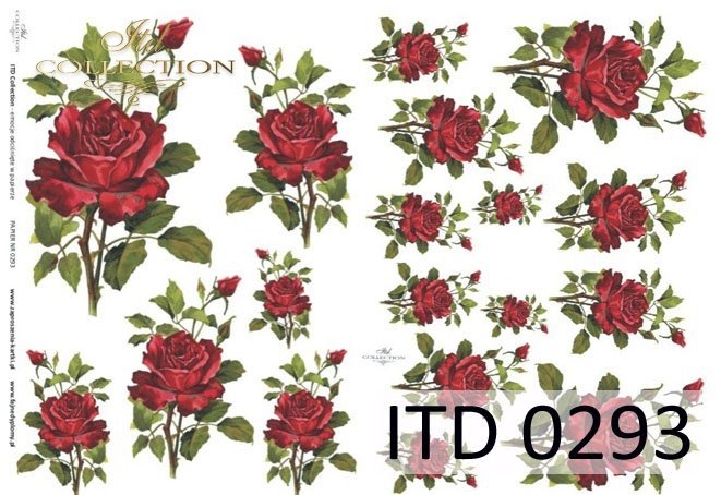 ITD Collection - Red Roses - Rice Paper