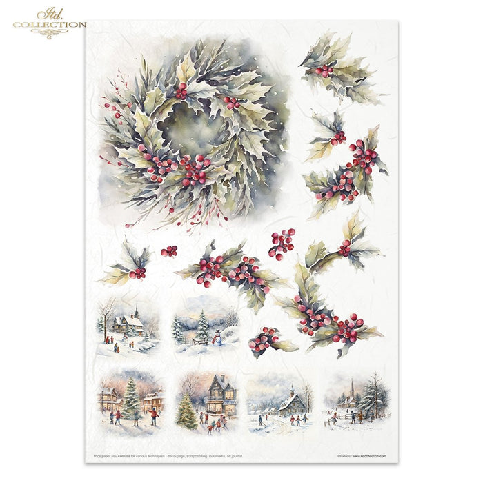 ITD Collection - Winter Wreath Rice Paper Set