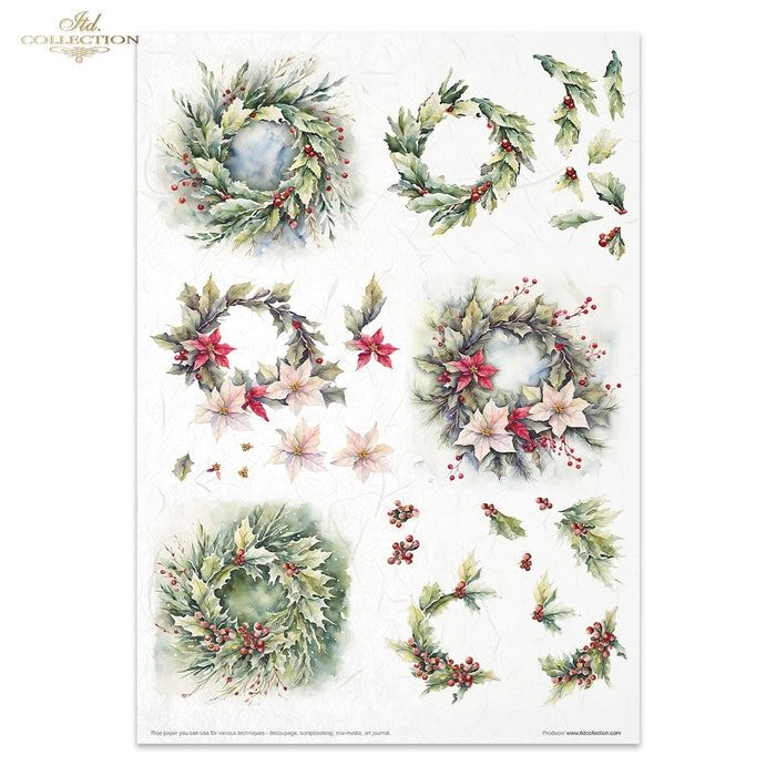 ITD Collection - Winter Wreath Rice Paper Set