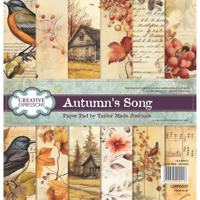 Creative Expressions - Taylor Made Journals - Autumn's Song 8x8 Paper Pad