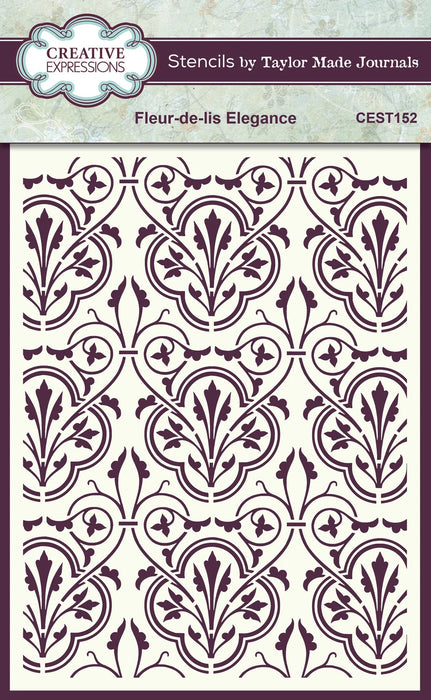 Creative Expressions Taylor Made Journals Fleur-de-lis Elegance 6 in x 8 in Stencil