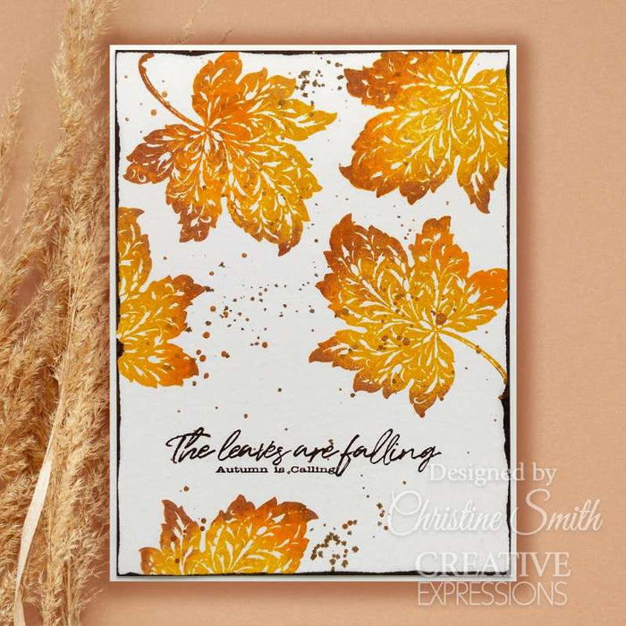 Creative Expressions - Taylor Made Journals Falling Leaves 6 in x 8 in Clear Stamp Set