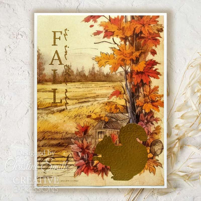 Creative Expressions - Taylor Made Journals Falling Leaves 6 in x 8 in Clear Stamp Set