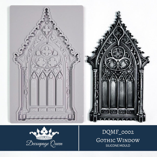 Decoupage Queen - Gothic Window Silicone Mould - Limited Edition