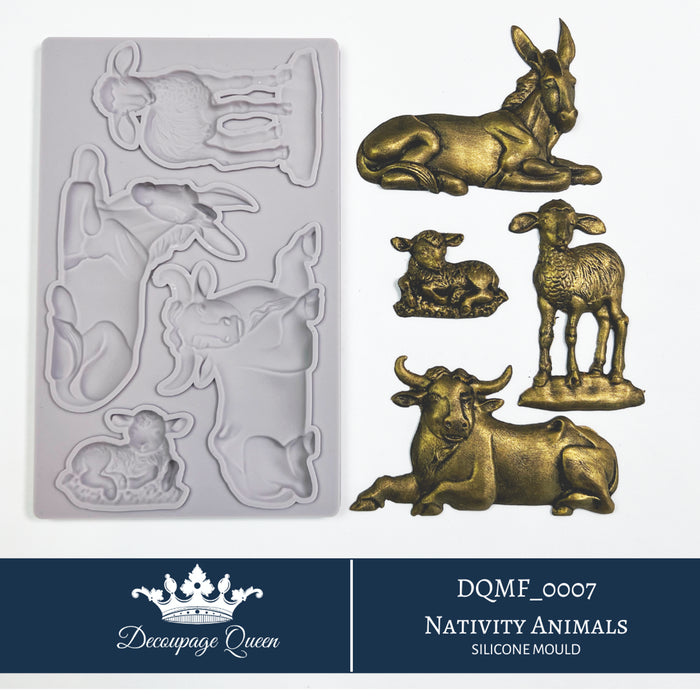 Decoupage Queen - Nativity Animals Silicone Mould - Limited Edition