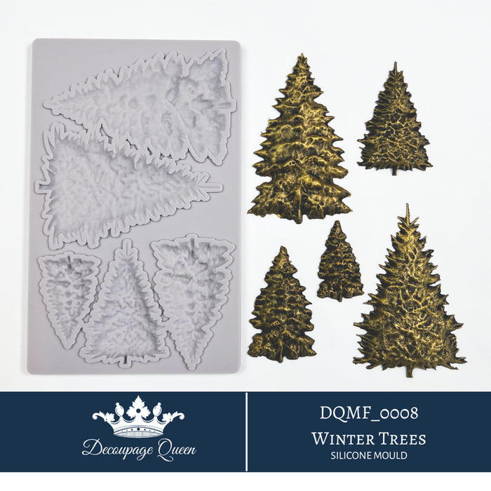 Decoupage Queen - Winter Trees Silicone Mould - Limited Edition