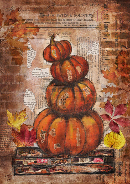 Decoupage Queen - Grunge Pumpkins Rice Paper