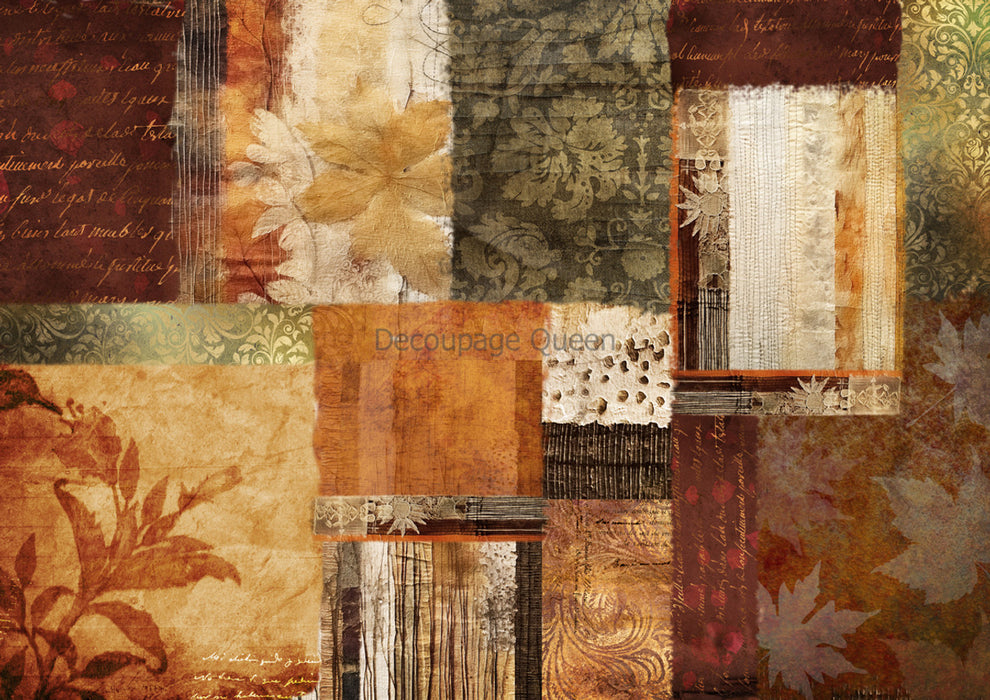 Decoupage Queen - Autumn Patchwork Rice Paper