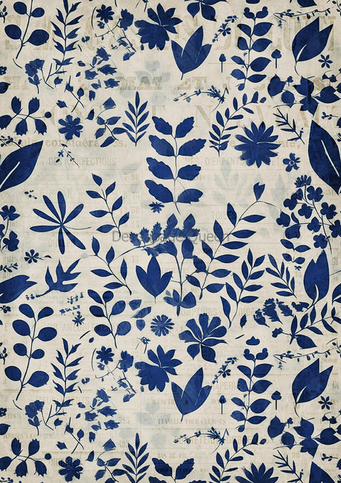 Decoupage Queen - Indigo Botanical IV Rice Paper