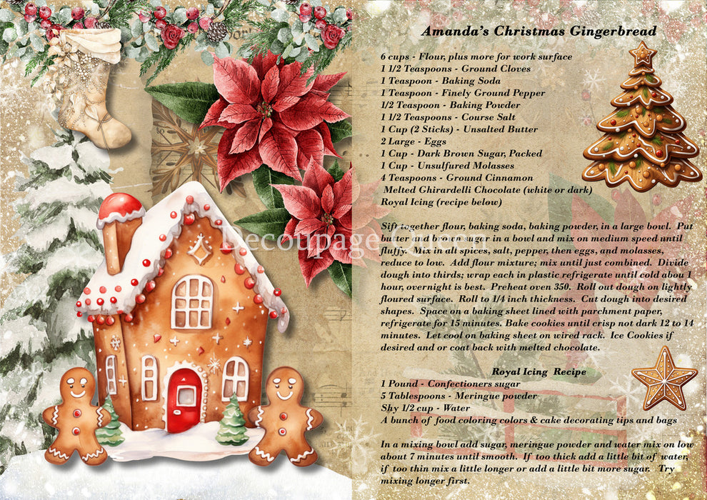 Decoupage Queen - Amanda's Gingerbread Recipe Rice Paper