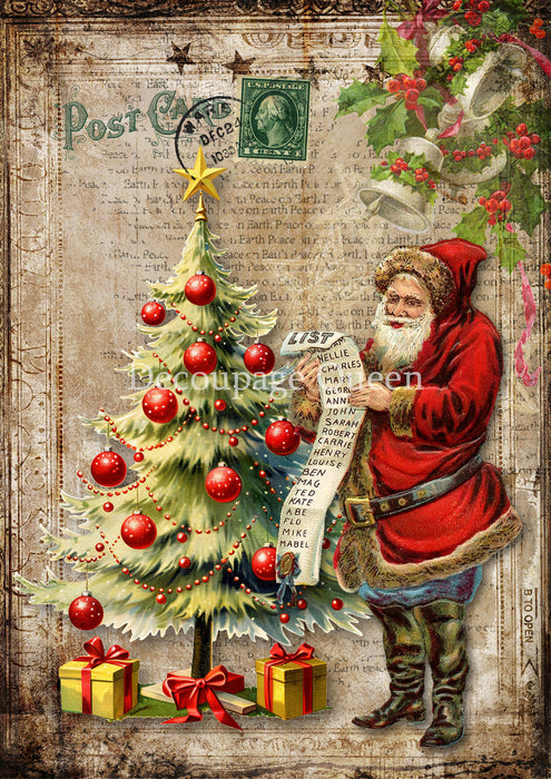 Decoupage Queen - Santa's List Rice Paper