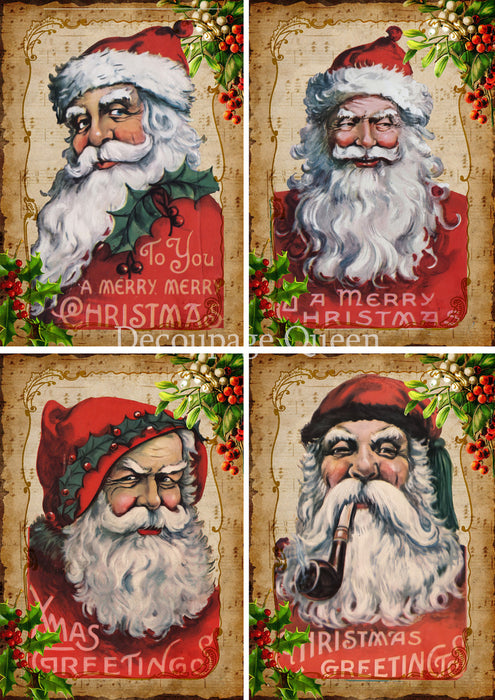 Decoupage Queen - Old School Santas Rice Paper