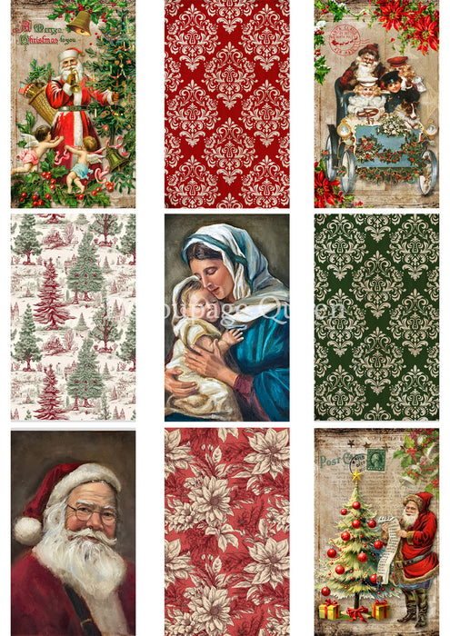 Decoupage Queen - Christmas 9 Pack Rice Paper