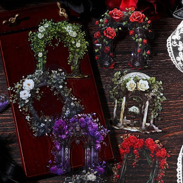 Dark Gothic Floral Door Frame Stickers