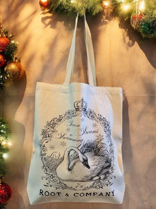 Root and Company - Seven Swans A Swimming Christmas Tote Bag