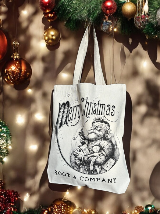 Root and Company - Merry Christmas Santa Clause Antique Toys Tote Bag