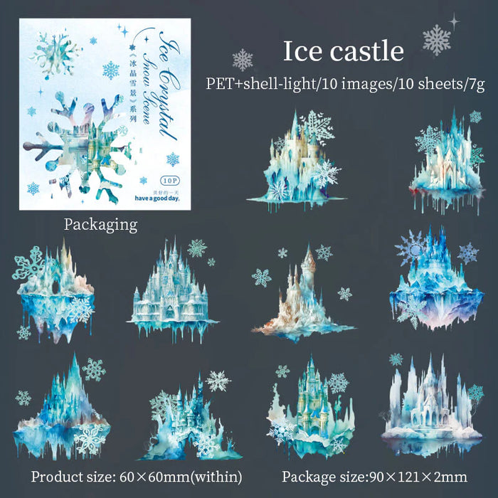 Ice Crystal Snow Stickers