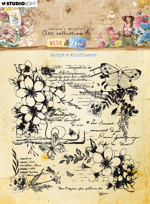 Studio Light - JMA Clear Stamp Script & Wildflowers Wild & Free