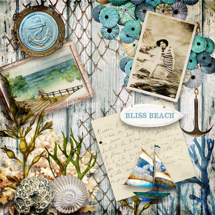 Decoupage Queen - Seaside Greetings Scrapbook Set - Mini 6 x 6