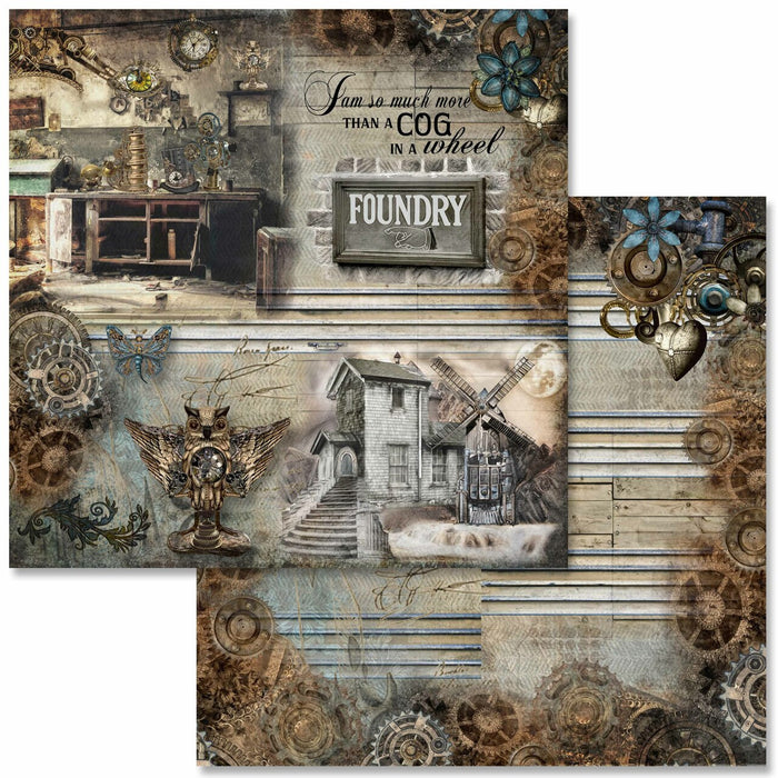 Decoupage Queen - Steampunk Laboratory Scrapbook Set - Mini 6 x 6